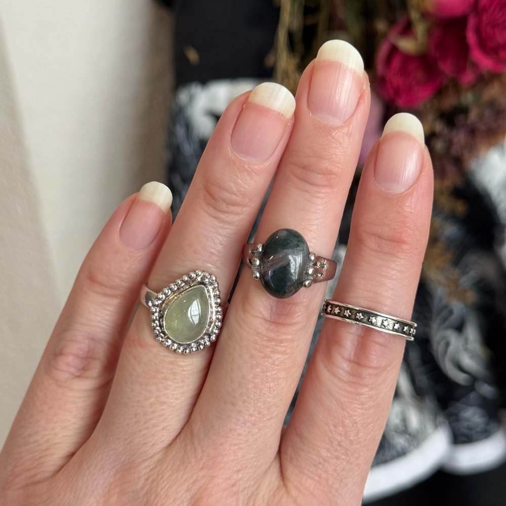 Witchy Boho Ring Set Silvertone Sz 6 - 6.5